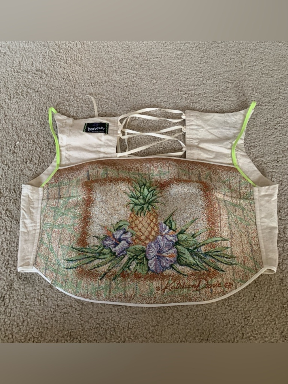 Handmade upcycled lace up top